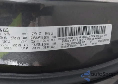 2017 Chrysler Pacifica Touring-L from USA, damaged, VIN 2C4RC1BG6HR507520